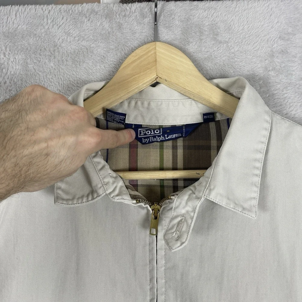 Vtg 90s Polo Ralph Lauren Harrington Bi-Swing Jacket XXL Flannel Lined Cotton